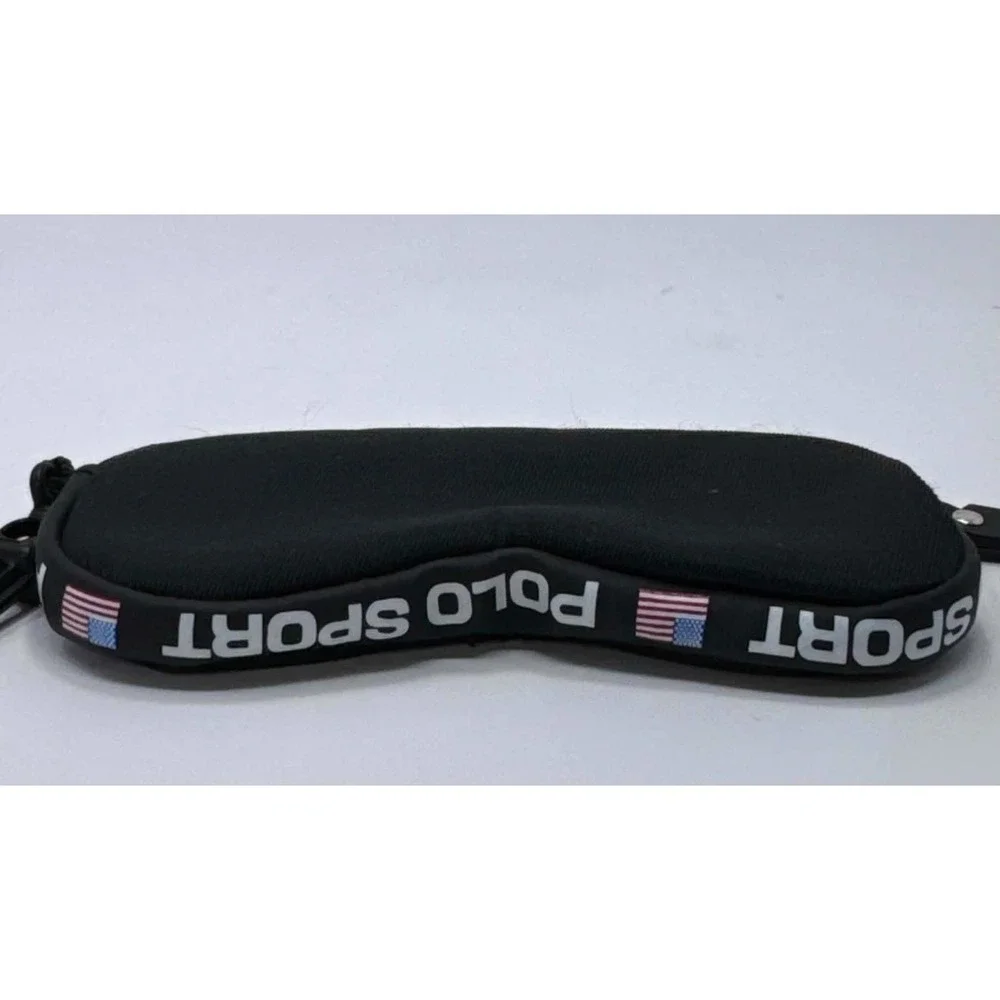 VTG Polo Sport Ralph Lauren Soft Sunglass Case Black Full Zip Logo Keychain USA